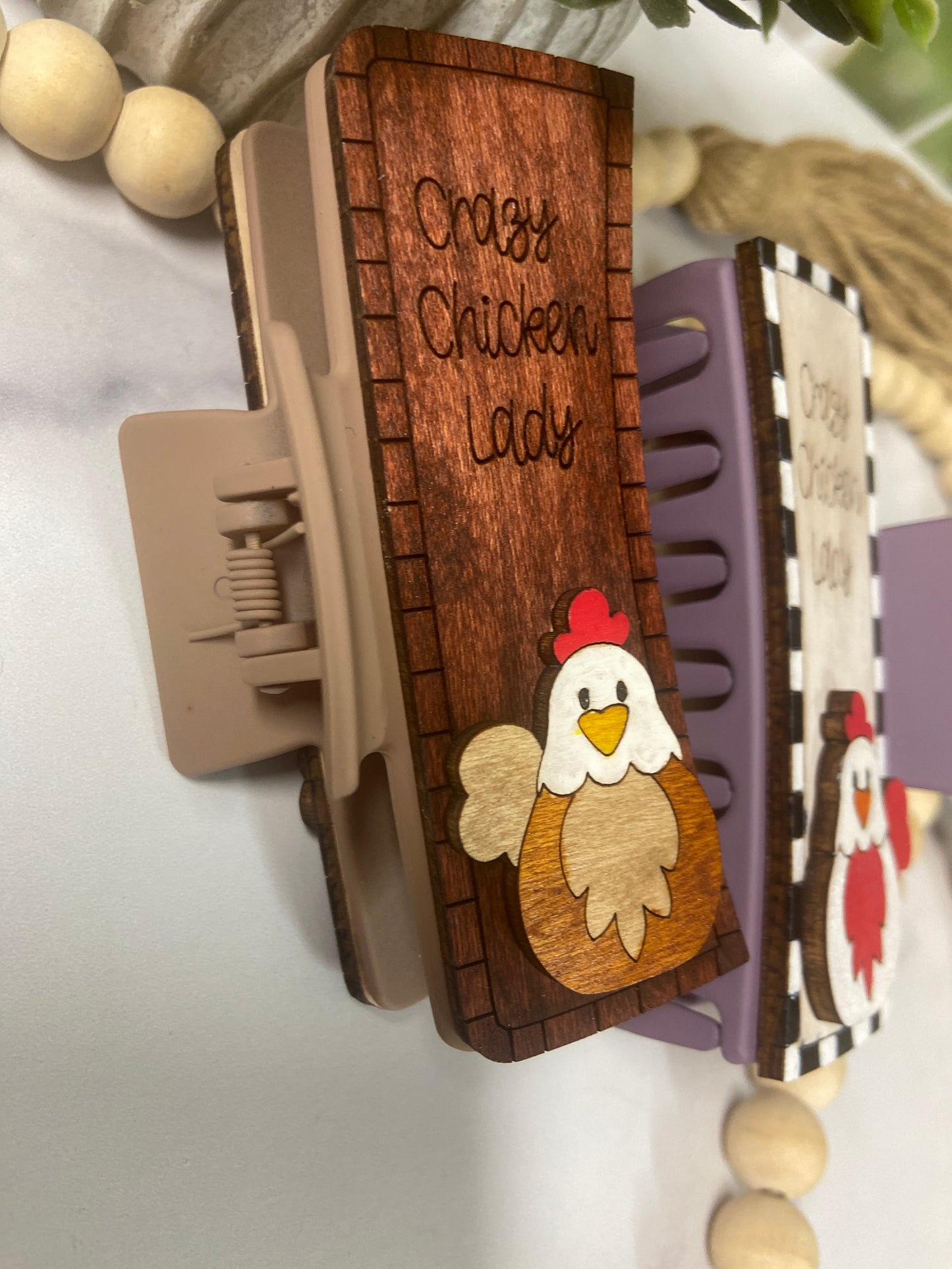 Crazy Chicken Lady Hair Clip