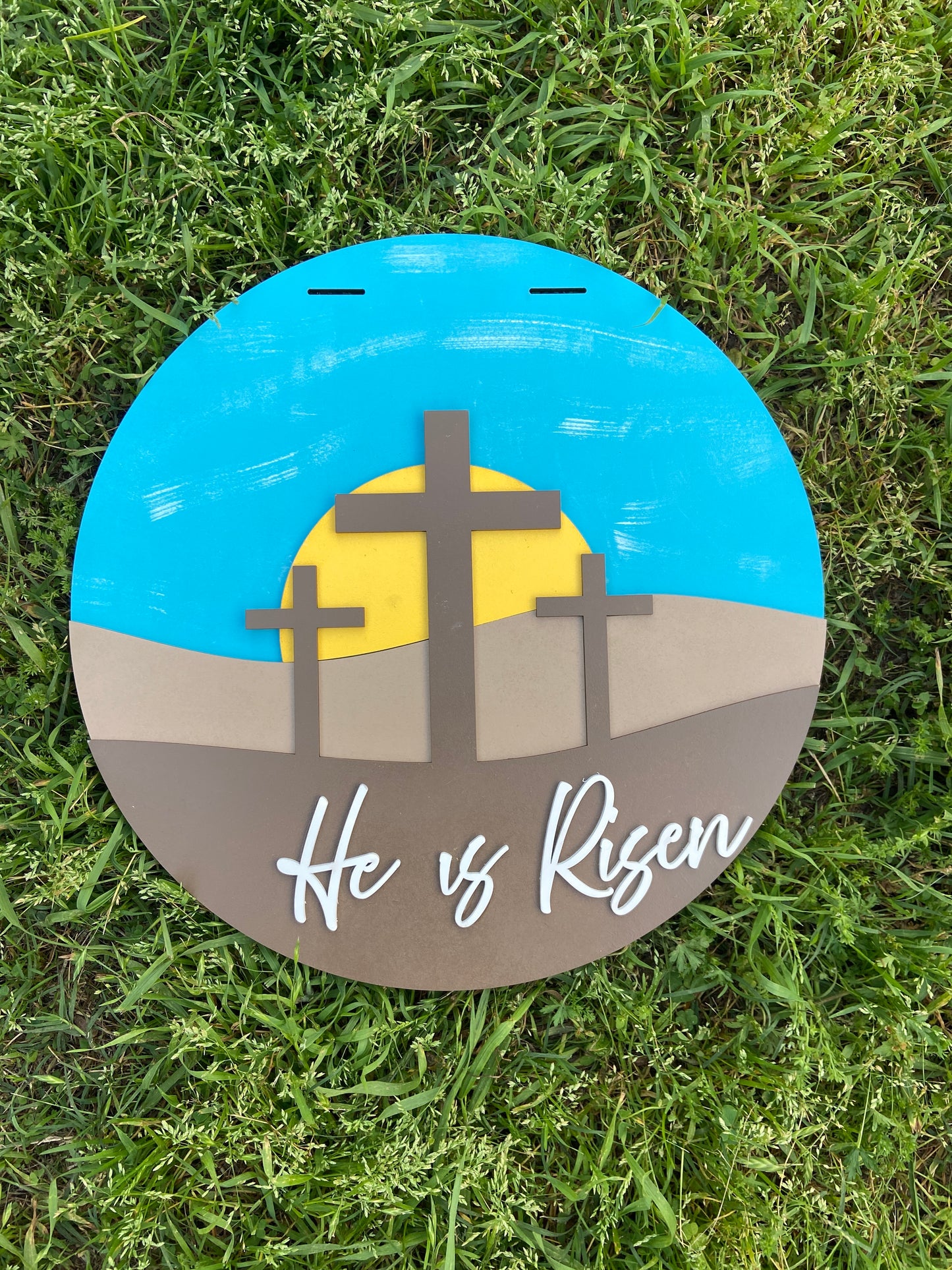 He is Risen Cross Door Hanger