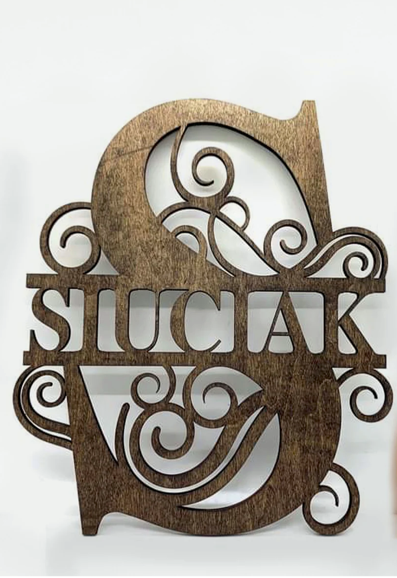Split Monogram Swirl Letters A-Z