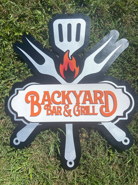 Backyard Bar and Grill Sign