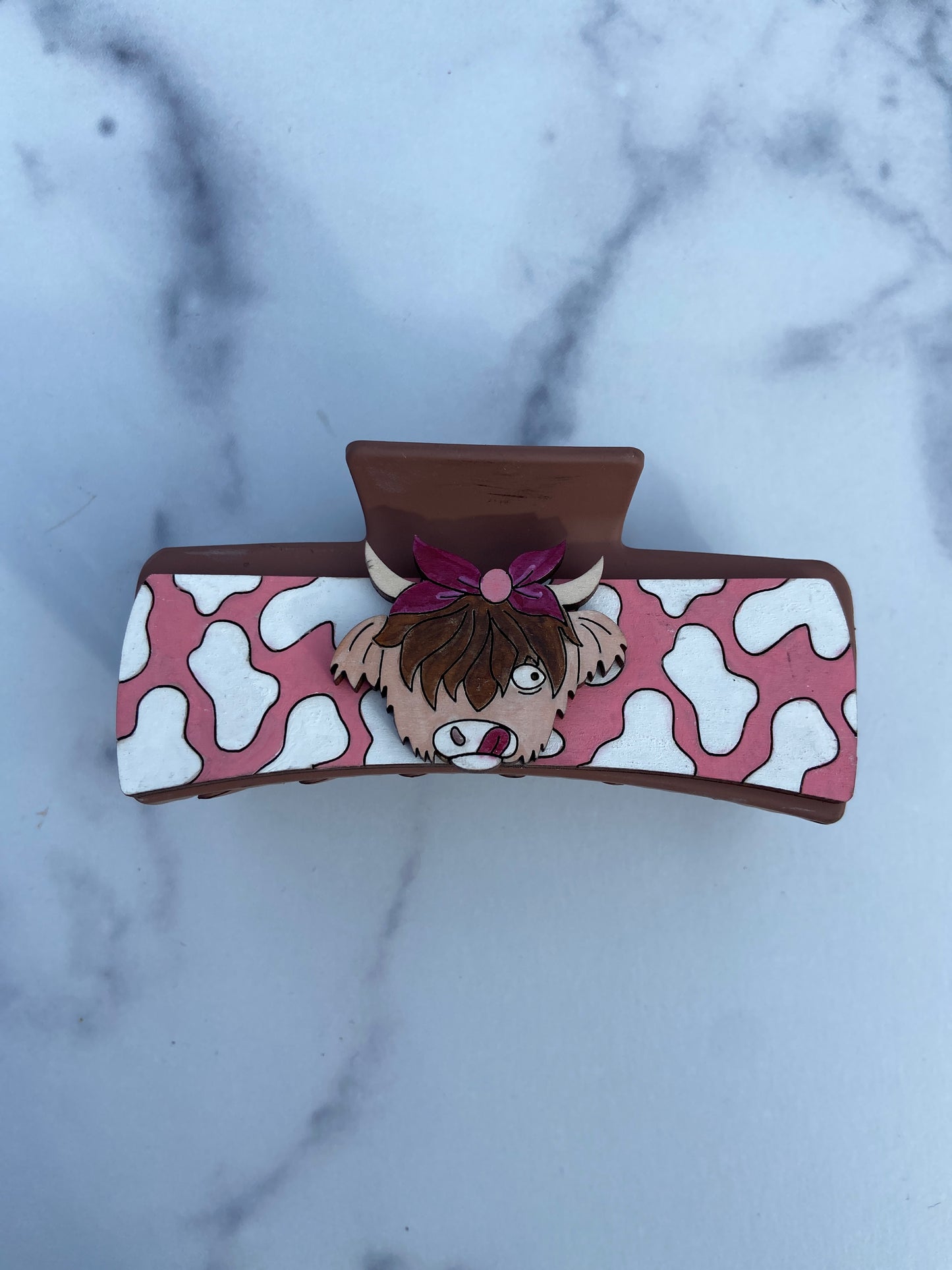 Cow Pattern with Cow Hair Clip