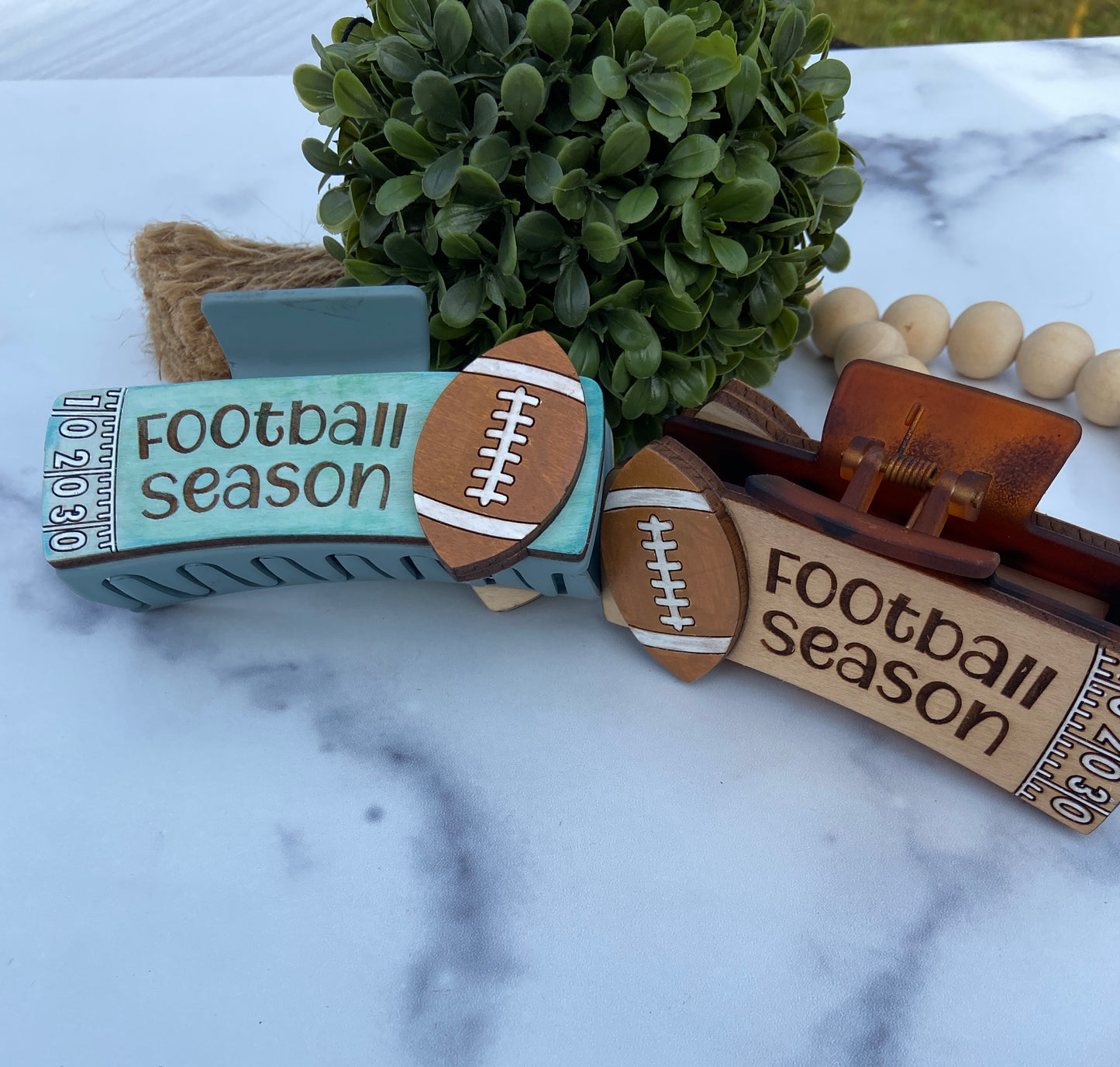 Football Hair Clips