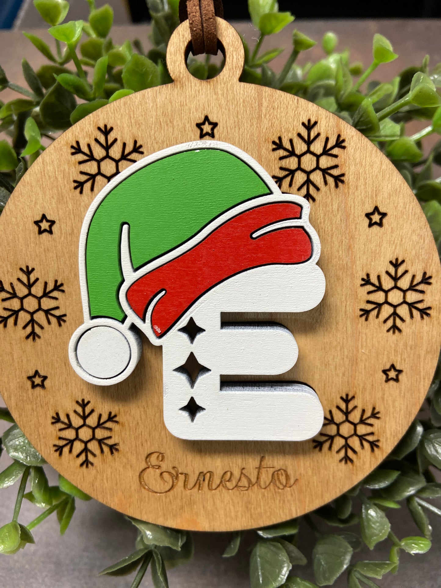 Santa Hat Initial Ornament