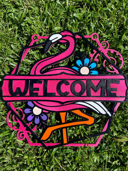 Door Hanger- Flamingo