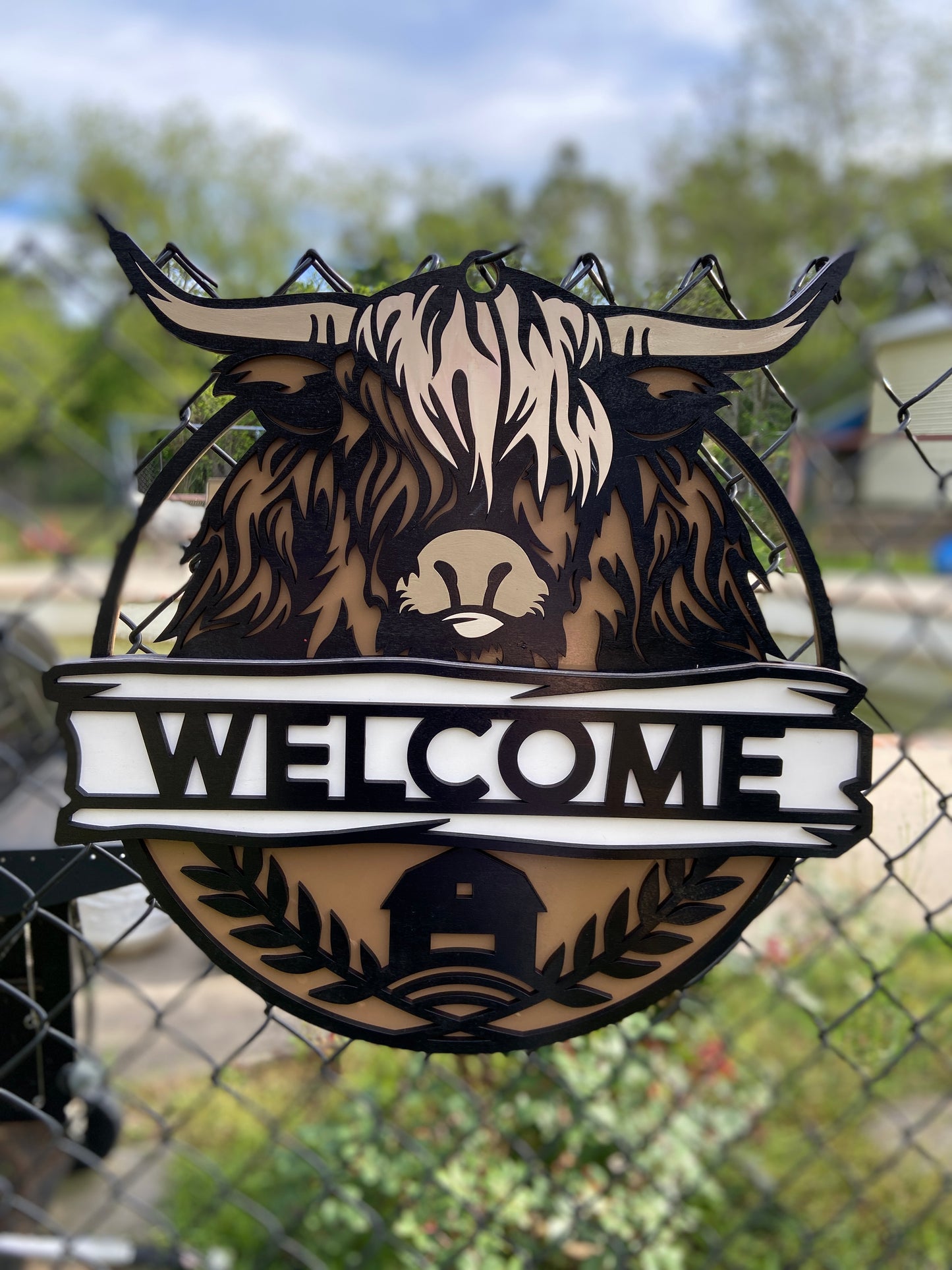 Door Hanger- Highland Cow