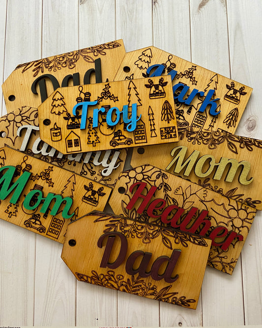 Laser Engraved and Personalized Wooden Tags