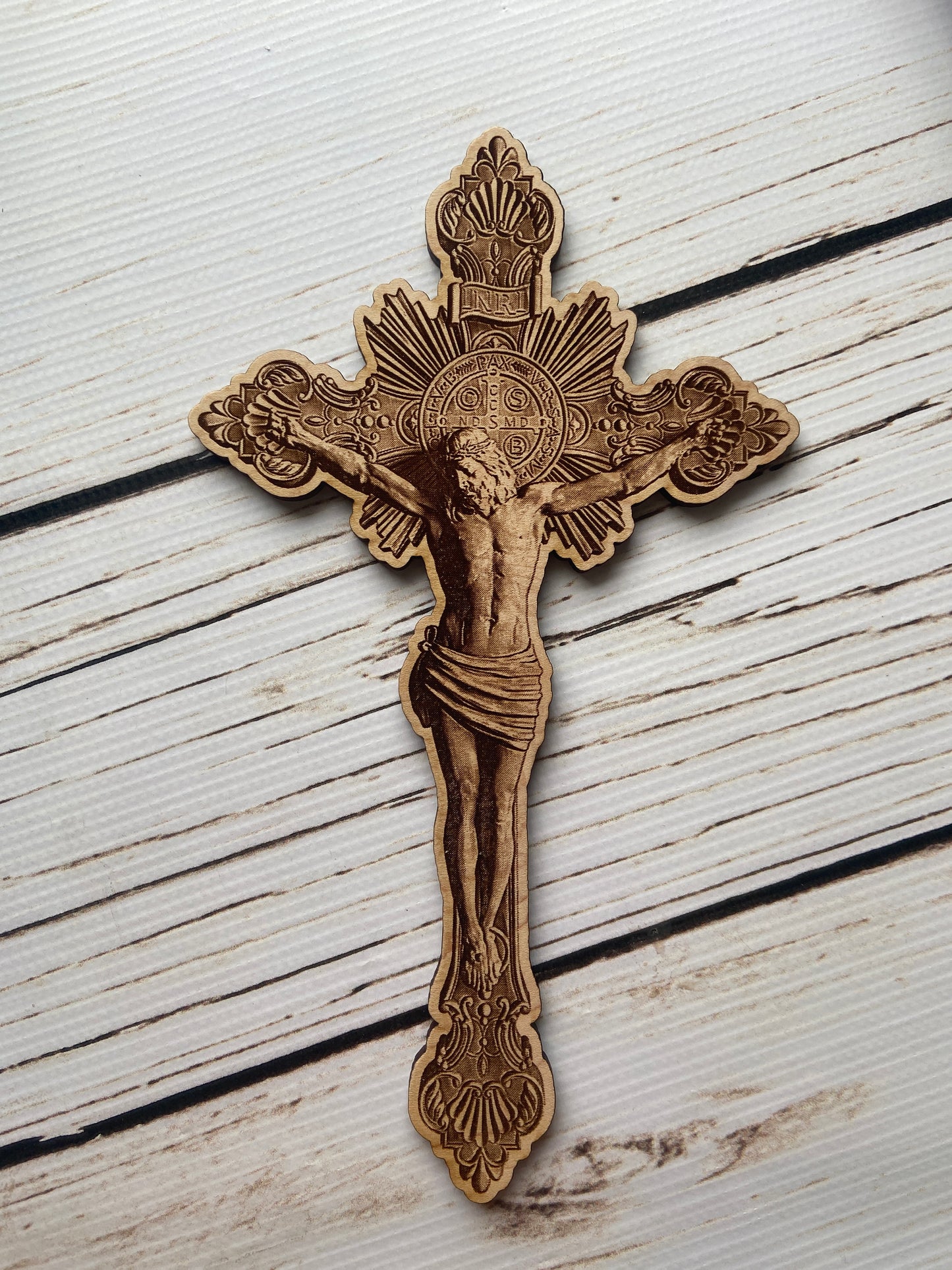 3D looking Engraved Jesus on Cross