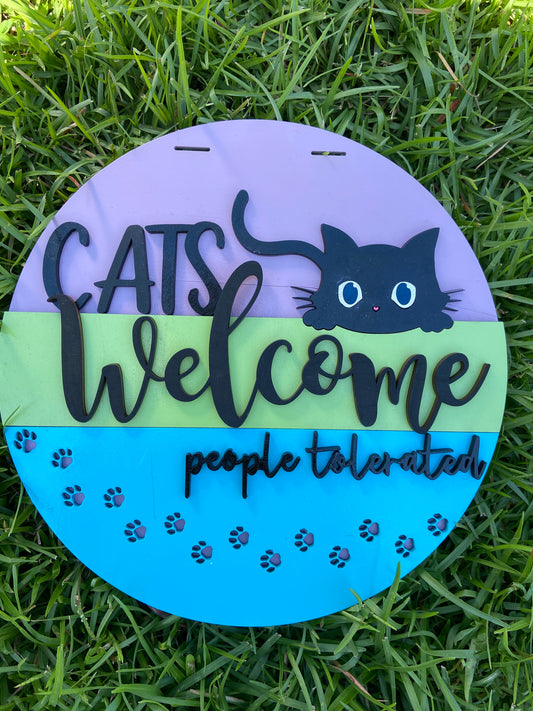 Cats Welcome Sign