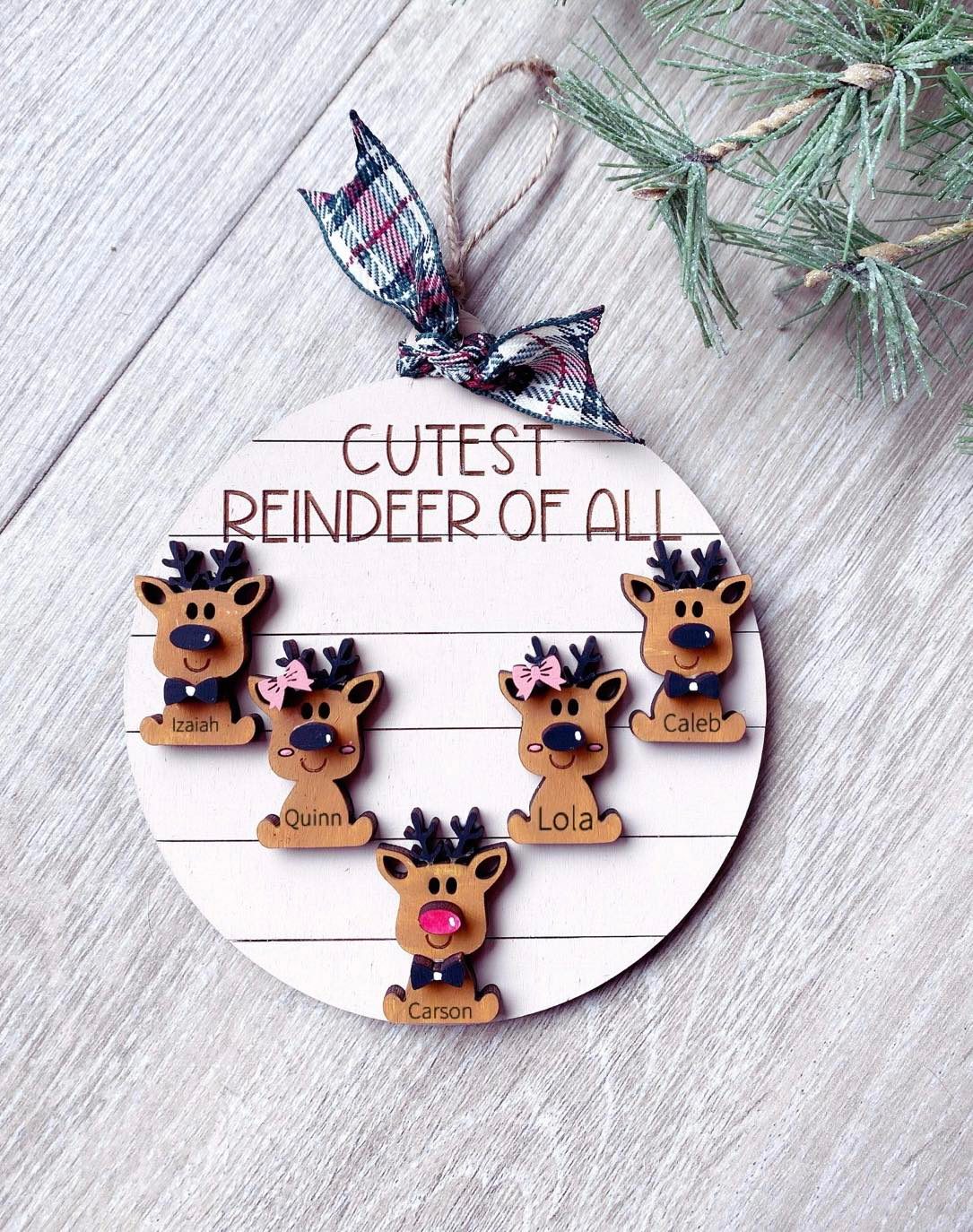 Reindeer Family Ornament-Personalized